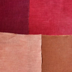 Natural Dyes, Linen Fabric Bundle, Hand Dyed Fabric image 8