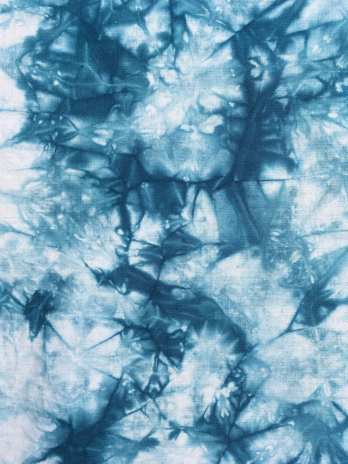 Blue Tie Dye Fabric Hand Dyed Cotton Shibori Fabric | Etsy