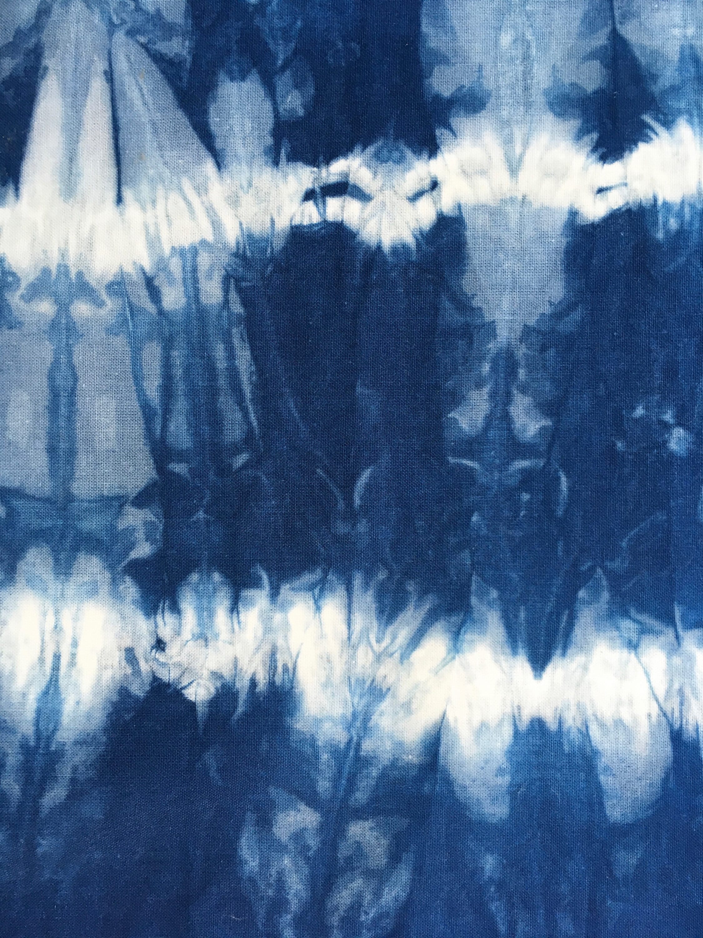 Shibori Fabric Indigo Dyed Fat Quarters Blue and White | Etsy
