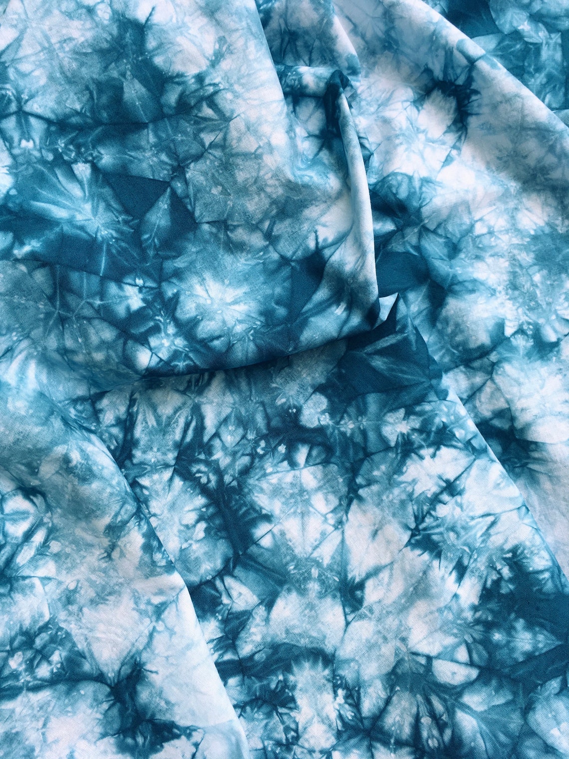 Ocean Blue Tie Dye Fabric Hand Dyed Cotton Shibori Fabric | Etsy