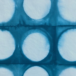 Blue Shibori Fabric, Polka Dot Fat Quarters, Shibori Moons image 4