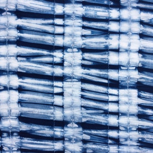 Shibori Indigo Fabric, Cotton Tie Dye Fat Quarter, Hand Dyed Fabric image 6