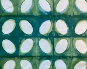 Green Shibori Fabric, Tie Dye Cotton Fat Quarter, Quilt Fabric
