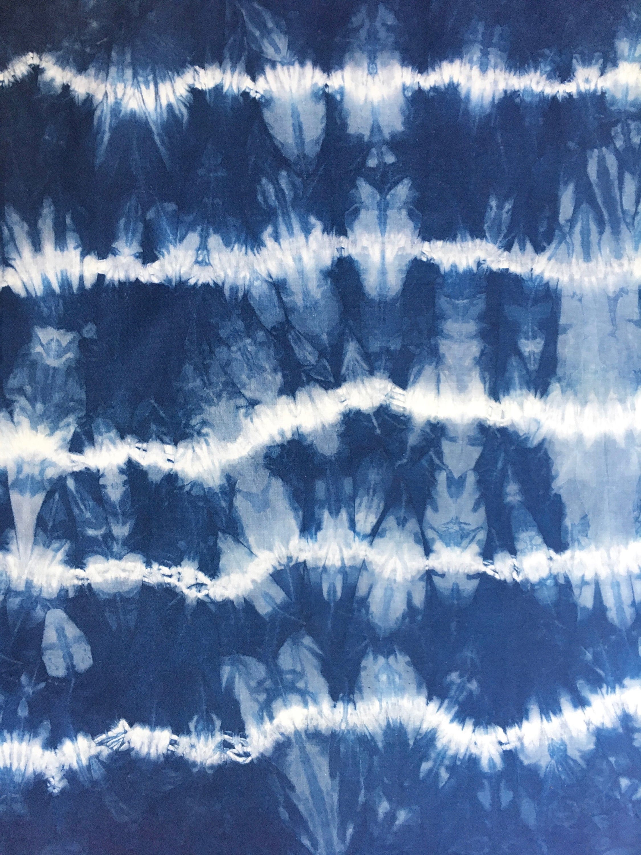 Shibori Fabric Indigo Dyed Fat Quarters Blue and White | Etsy
