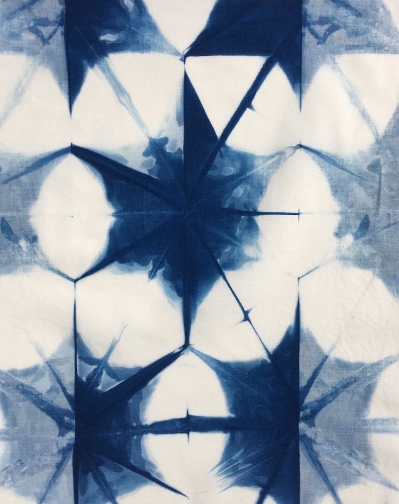 Linen Shibori Fabric Bundle, Indigo Dyed Shibori Sampler, Fabric for Boro and Mending image 6