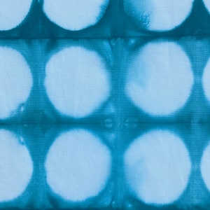 Blue Shibori Fabric, Polka Dot Fat Quarters, Shibori Moons image 2