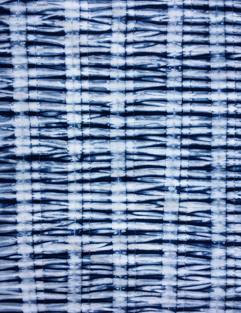 Shibori Indigo Fabric, Cotton Tie Dye Fat Quarter, Hand Dyed Fabric image 4