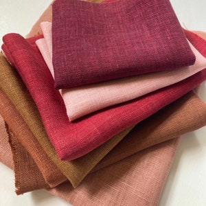 Natural Dyes, Linen Fabric Bundle, Hand Dyed Fabric image 9