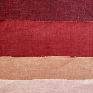Natural Dyes, Linen Fabric Bundle, Hand Dyed Fabric image 5
