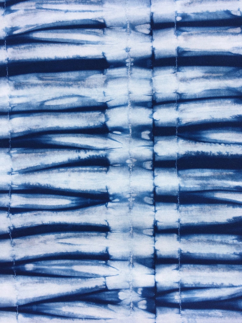 Shibori Indigo Fabric, Cotton Tie Dye Fat Quarter, Hand Dyed Fabric image 7