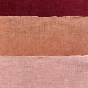 Natural Dyes, Linen Fabric Bundle, Hand Dyed Fabric image 3