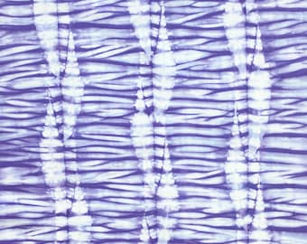 Purple Shibori Fabric, Tie Dye Fat Quarter, Cotton Quilt Fabric, Purple Stripe Fabric