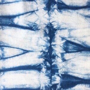 Linen Shibori Fabric Bundle, Indigo Dyed Shibori Sampler, Fabric for Boro and Mending image 3