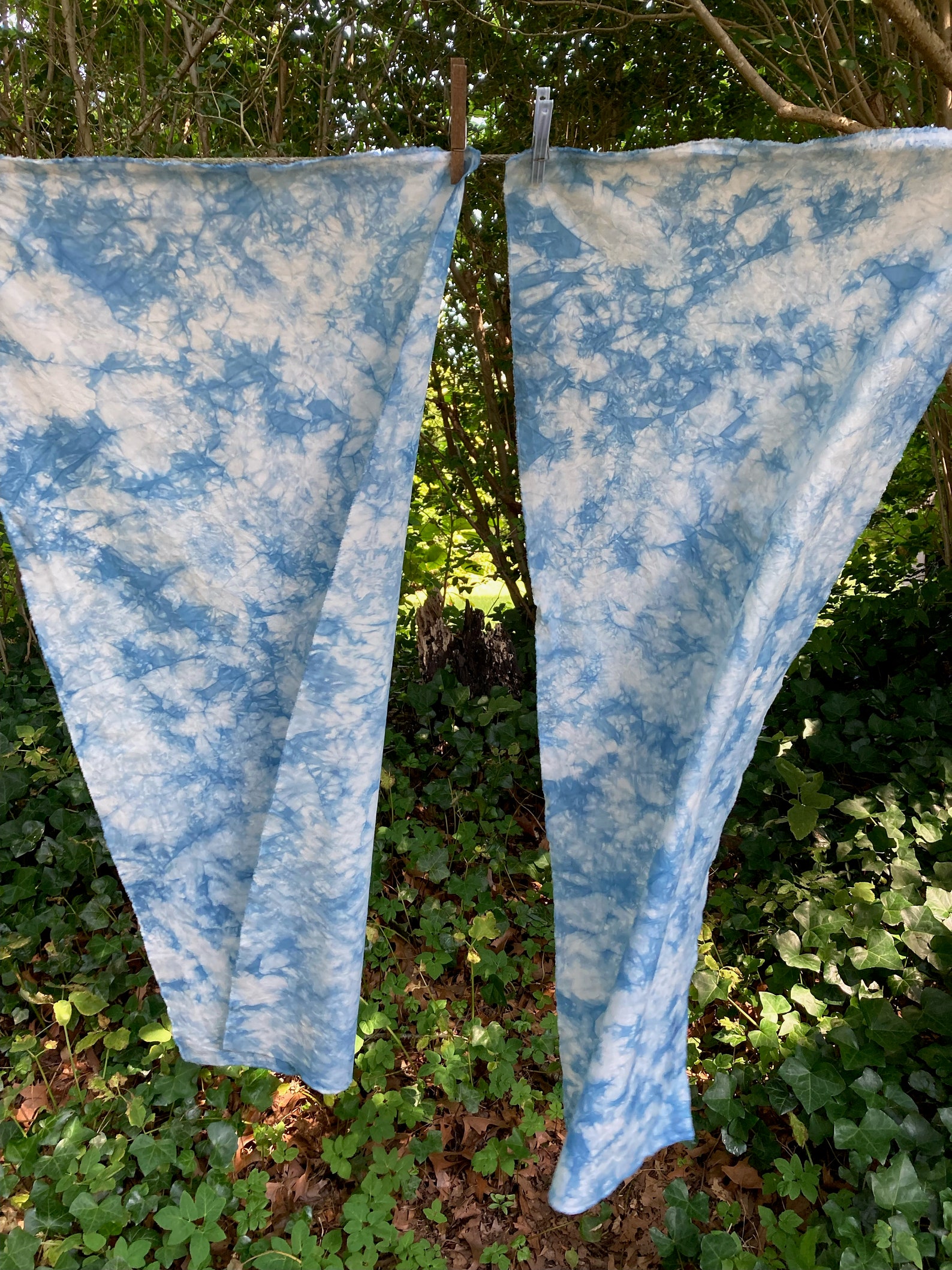 Sky Blue Indigo Fabric Light Blue Hand Dyed Quilt Fabric Sky Etsy