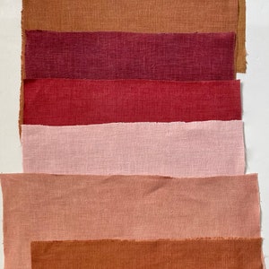 Natural Dyes, Linen Fabric Bundle, Hand Dyed Fabric image 2