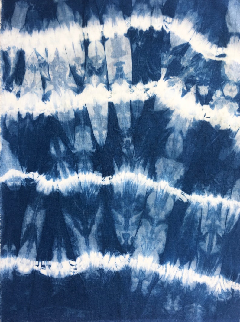 Linen Shibori Fabric Bundle, Indigo Dyed Shibori Sampler, Fabric for Boro and Mending image 9