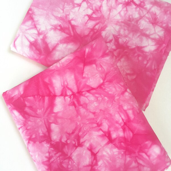 Pink Shibori Fabric, Tie Dye Cotton Fat Quarter, Quilting Cotton