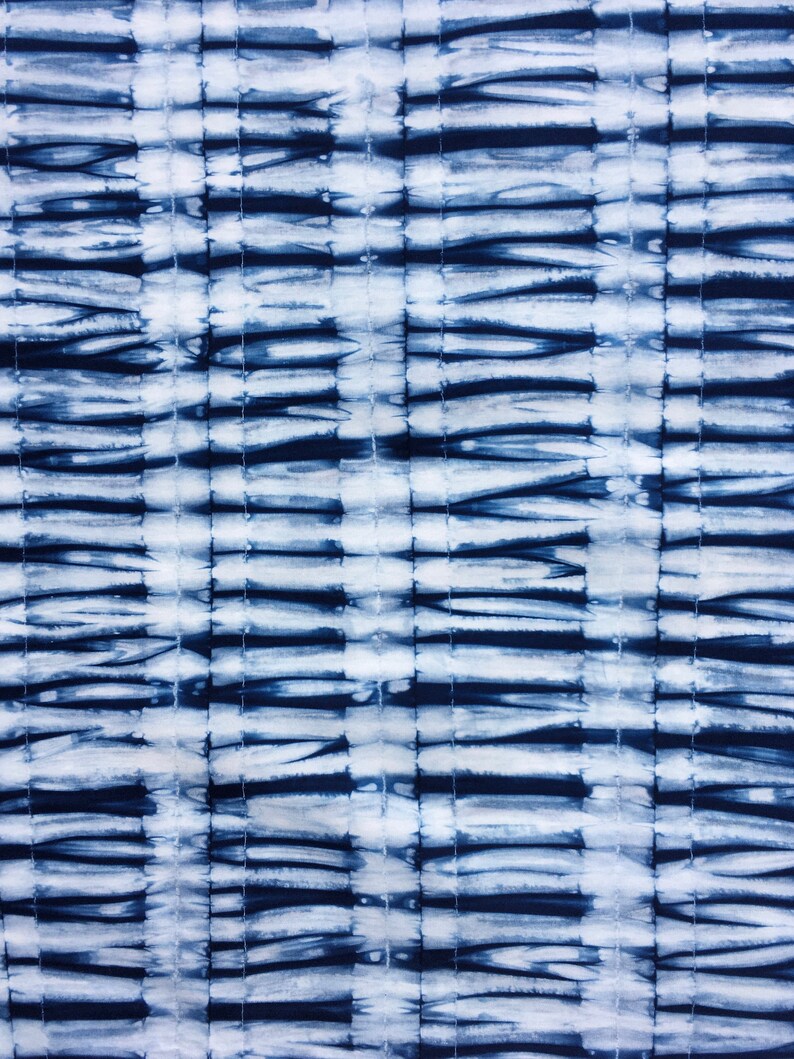 Shibori Indigo Fabric, Cotton Tie Dye Fat Quarter, Hand Dyed Fabric image 2