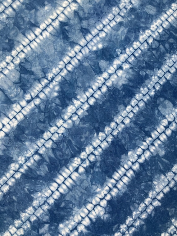 Indigo Fabric, Hand Dyed Shibori Fat Quarter