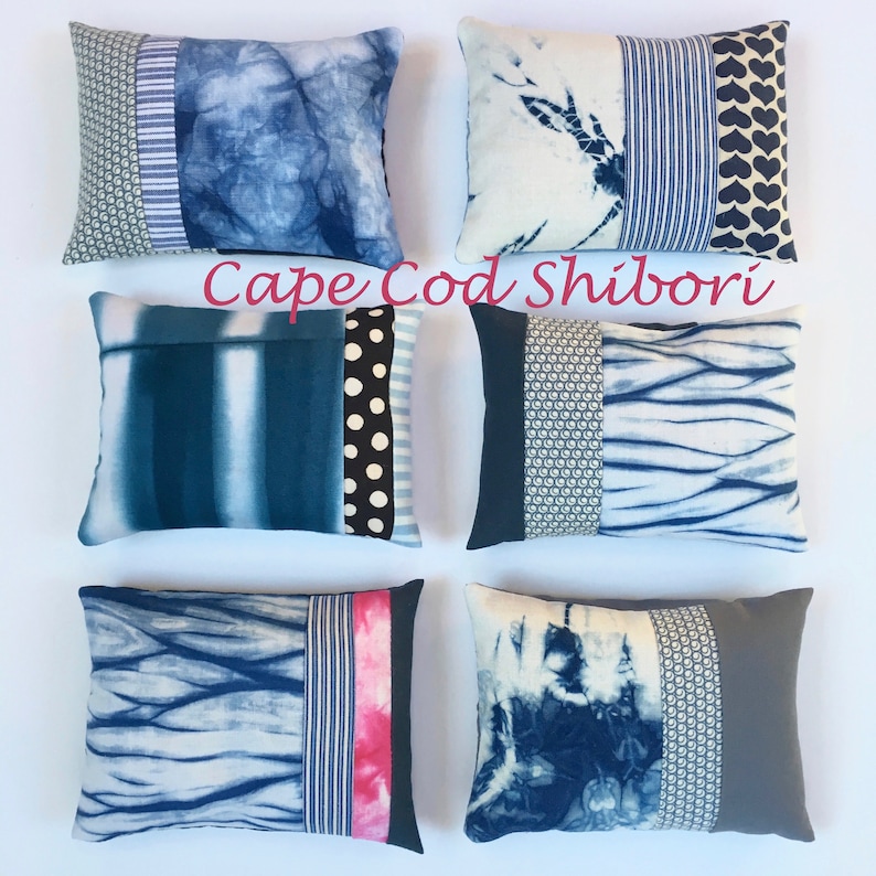 Indigo Shibori Fabric Scraps, Tie Dye Fabric Sampler, Gift For Sewer image 10