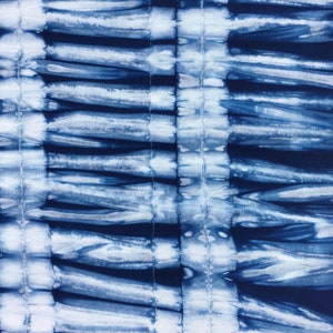 Shibori Indigo Fabric, Cotton Tie Dye Fat Quarter, Hand Dyed Fabric image 9