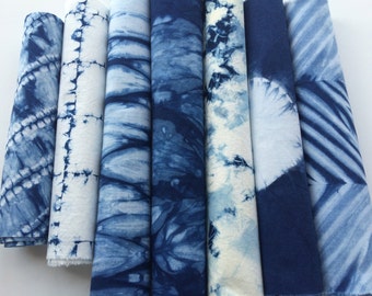 Indigo Dyed Shibori Fabric Bundle
