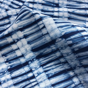 Shibori Indigo Fabric, Cotton Tie Dye Fat Quarter, Hand Dyed Fabric image 1