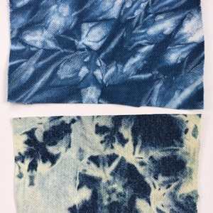 Indigo Shibori Patches, Heavyweight Shibori Scraps for Visible Mending, Sashiko and Repair image 7