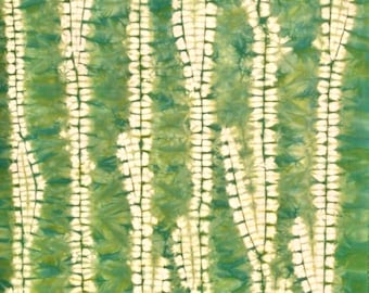 Green Shibori Fabric, Cotton Tie Dye Fat Quarter