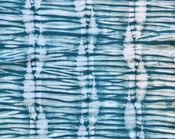 Shibori Fabric, Green Tie Dye Fabric, Hand Dyed Cotton Fat Quarter