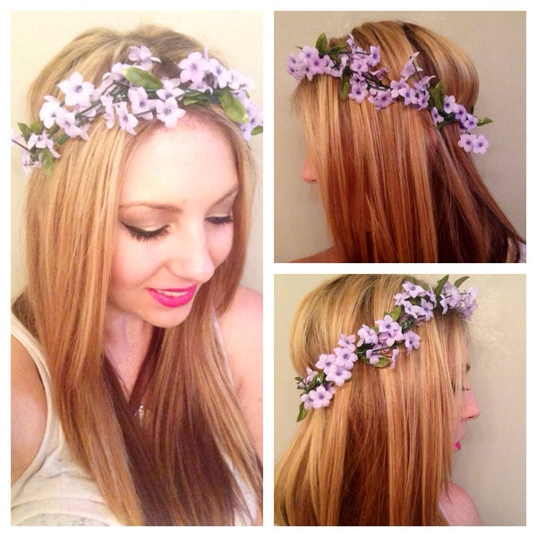 Lilac Dreams Flower Crown Headband- Accessories, Fashion, Flower Crown, Style, Summer, Headband, Wedding