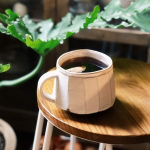 Large Faceted Ceramic Mug, Handbuilt Pottery, Coffee or Tea Mug, 18oz - MADE TO ORDER