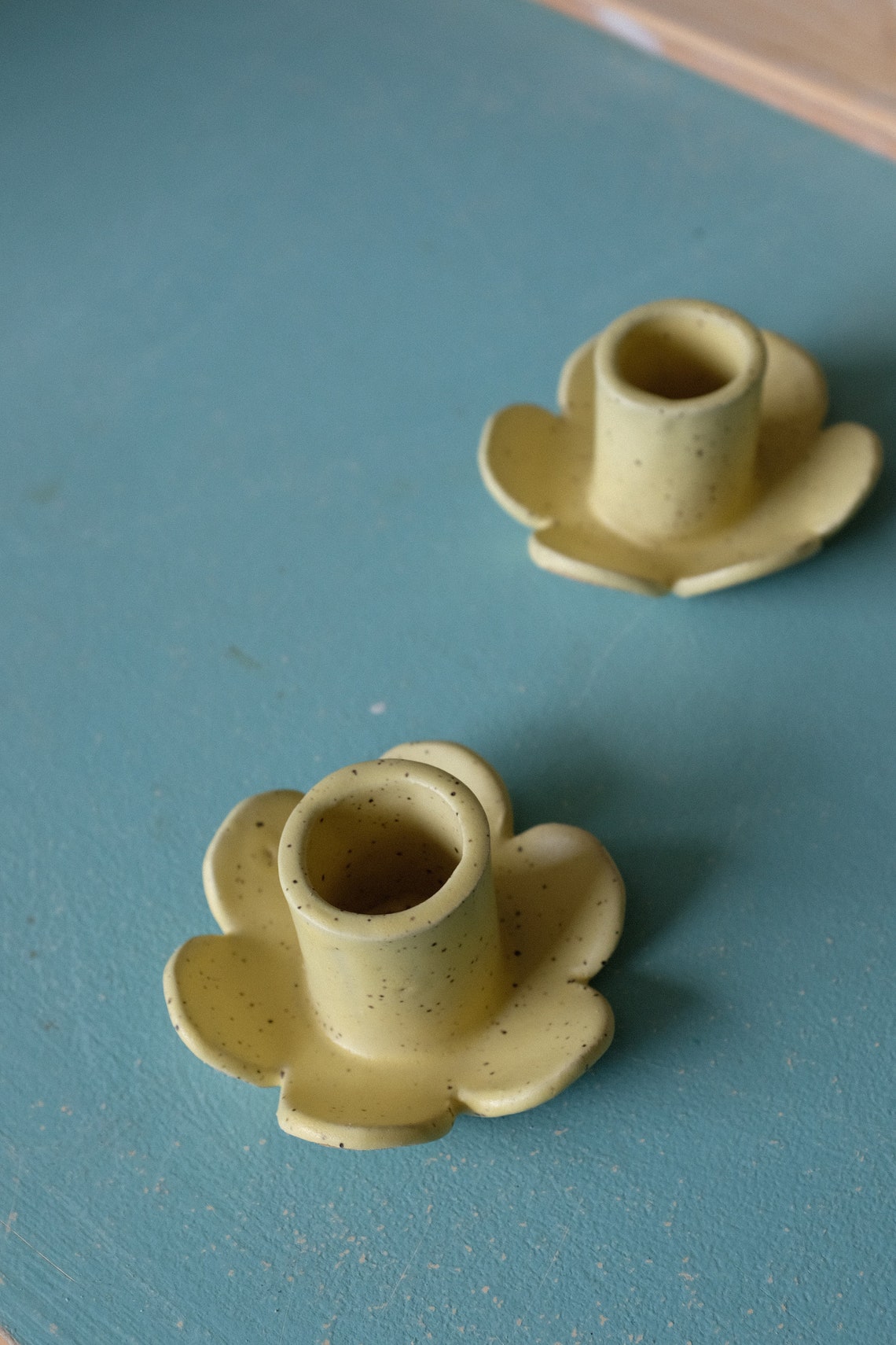 Daisy Candle Holder Handmade Ceramic Flower Candle Holder Etsy