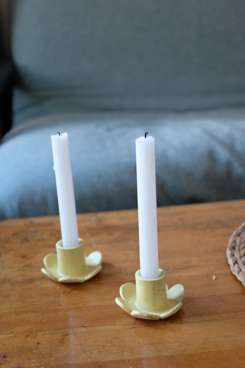 Daisy Candle Holder Handmade Ceramic Flower Candle Holder Etsy