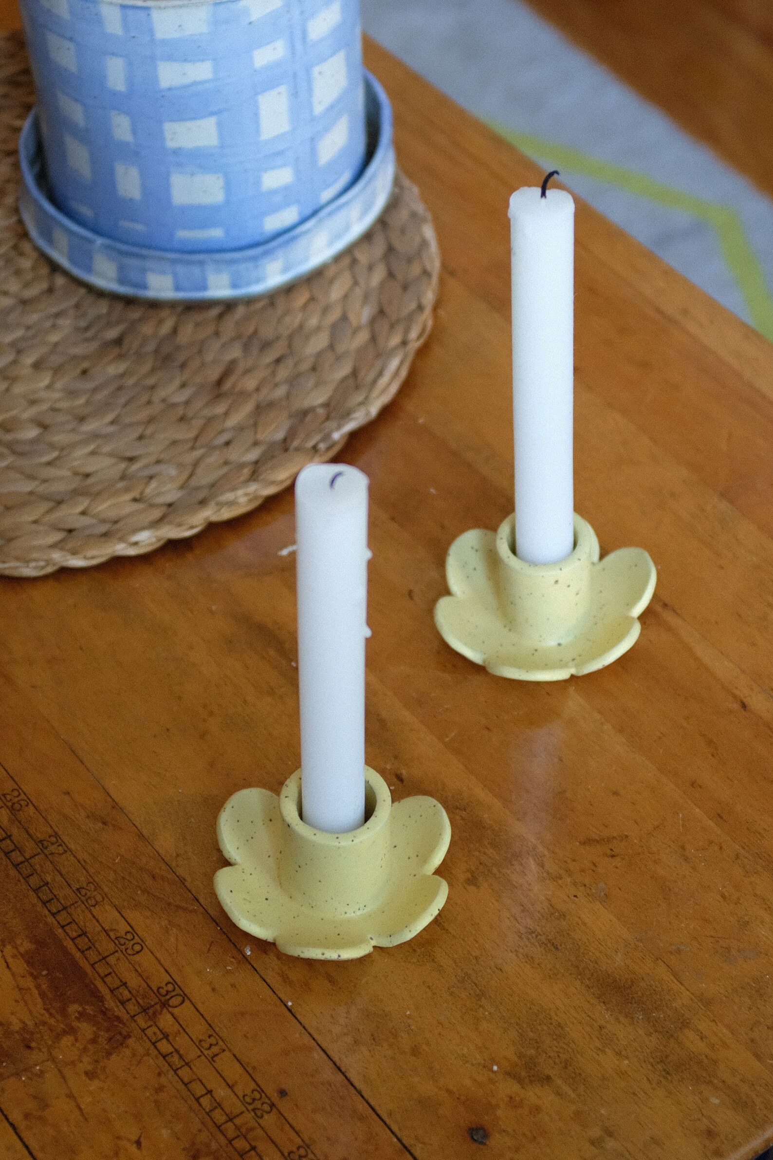 Daisy Candle Holder Handmade Ceramic Flower Candle Holder Etsy