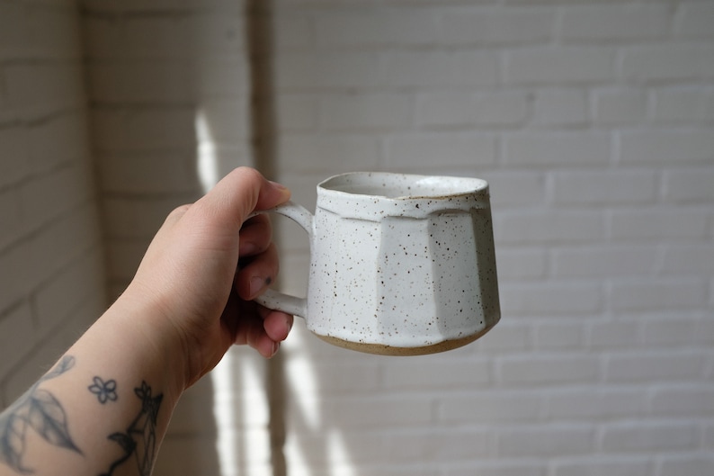 Faceted Ceramic Mug Coffee or Tea Mug 12oz MADE TO ORDER image 4