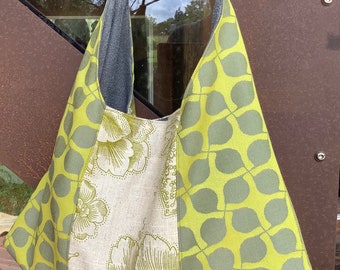 Shoulder bag featuring upcycled upholstery fabric