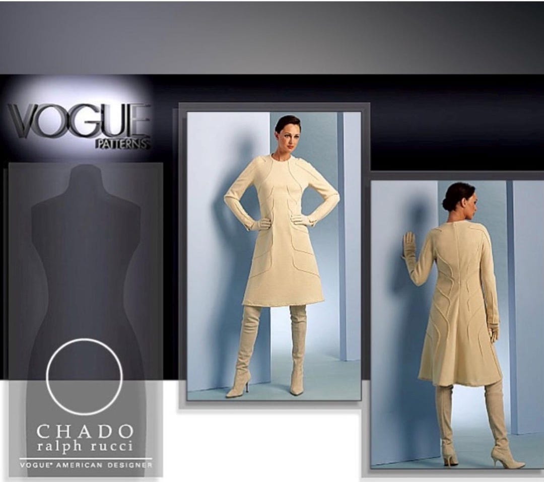 Vogue V1073 Designer Sewing Pattern by CHADO Ralph Rucci. Dress Sizes 6 ...