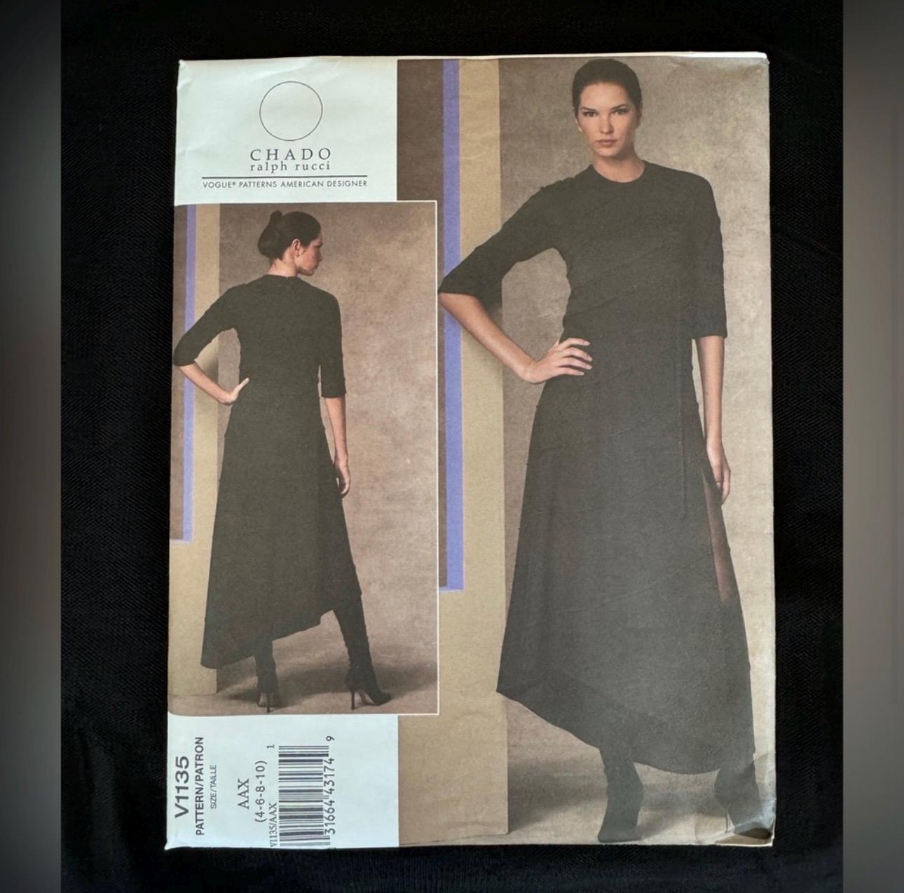Vogue V1035 Designer Sewing Pattern by Chado Ralph Rucci. Dress Sizes 4 ...
