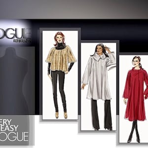 Vogue V8549 Sewing Pattern Includes Trapeze Lined Jackets In Sizes 6-8-10-12 Uncut.