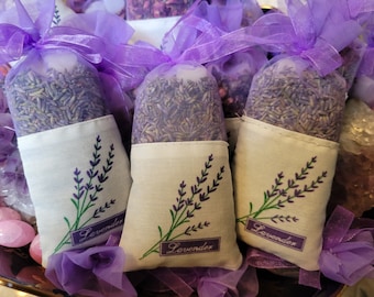 LAVENDER AROMATIC SACHET With a Blend of Soft Lavender, Garden Sage, and Fresh Basil Leaves Fragrance Oil-Infused Beeswax Hearts