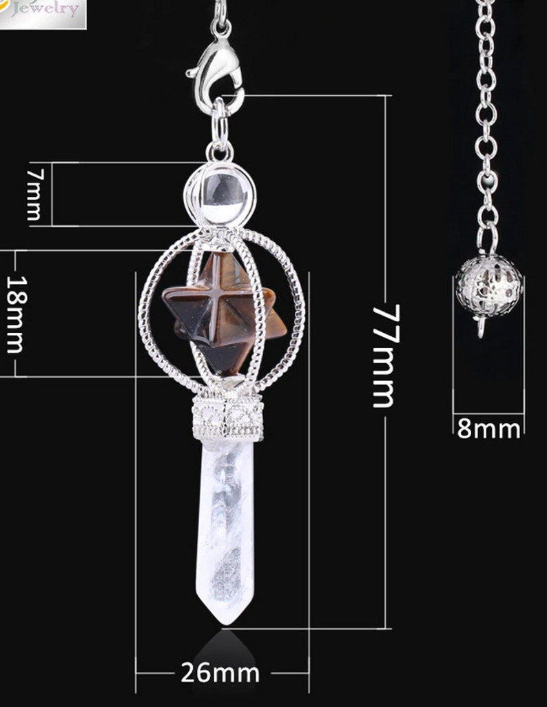 Merkaba Dowsing Pendulum Amethyst Rose Quartz Clear Quartz Etsy