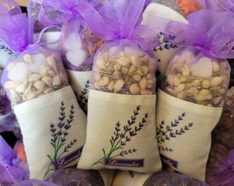 LAVENDER & JASMINE AROMATIC Heart Sachet with Fragrance Rose Oil-Infused Beeswax Hearts for Long-Lasting Fragrance.