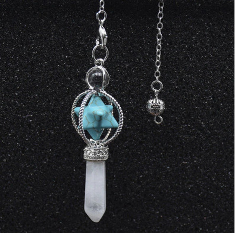 Merkaba Dowsing Pendulum Amethyst Rose Quartz Clear Quartz Etsy