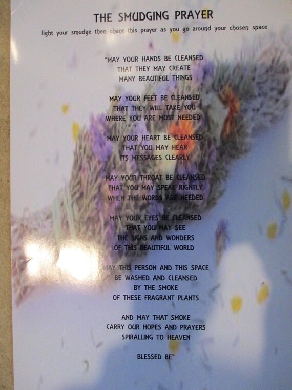 Smudging Prayer Wiccan Pagan Witch A Beautifully Decorated Etsy