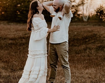 Photoshoot Dress, Long Boho Dress, Elopement Dress, Boho Dress, Bohemian Dress, Wedding Dress, Long White Dress, Photoshoot Clothing, Photo