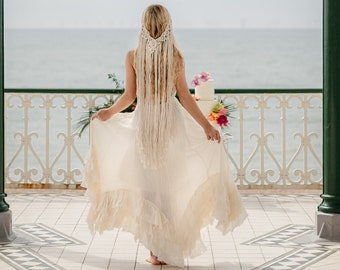 Boho-Kleid, böhmisches Kleid, Boho-Hochzeitskleid, böhmisches Hochzeitskleid, Frauen-Boho-Kleid, weißes Boho-Hochzeitskleid, Boho-Kleid