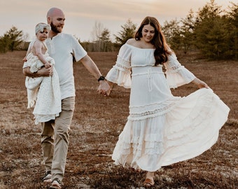 Maternity Dress, Maternity Dress for Baby Shower, Maternity Dress for Photo Shoot, Boho Maternity Dress, Lace Maternity Dress,Maternity Gown