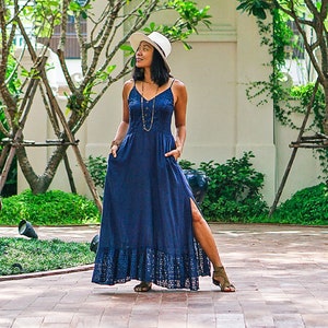 Casual blue dress outfit store