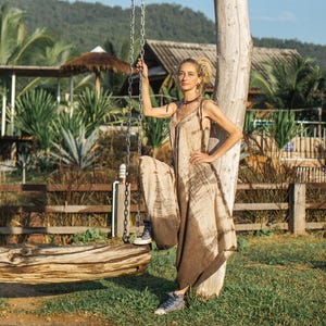 Tie Dye Jumpsuit, Tie Dye Clothing, Wide Leg Jumpsuit, Loose Jumpsuit, Natural Clothing, Summer Jumpsuit, Tie Dye, Summer Clothing